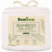 Prześcieradła - Bambaw Bambusowe Prześcieradło Z Gumką 160X200 Białe - miniaturka - grafika 1