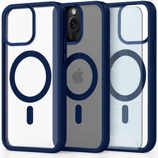 Etui do Apple iPhone 15 Pro Do Magsafe, Przezroczyste, Granatowe Szkło - Etui i futerały do telefonów - miniaturka - grafika 1
