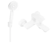 Zestawy prysznicowe - Mexen Royo R40 bateria wannowa z zestawem prysznicowym, biała - 7223R40-20 - miniaturka - grafika 1