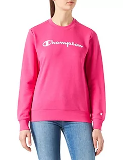 Bluzy damskie - Champion Damska bluza z okrągłym dekoltem z dużym logo American Classics, Fuksja, S - grafika 1