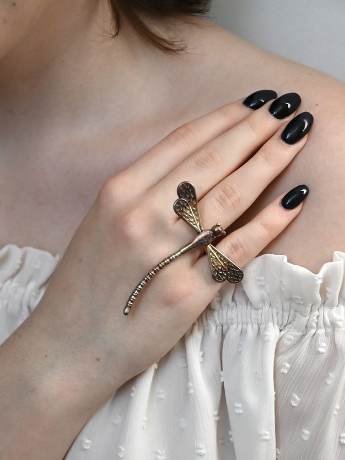 Pierścionek regulowany - Duża ważka