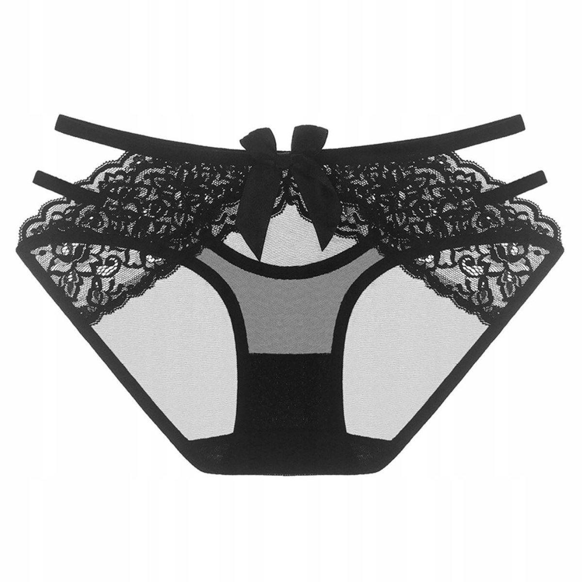 Figi damskie paseczki majtki z koronką - S/M
