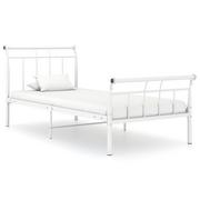Łóżka - vidaXL Lumarko Rama łóżka, biała, metalowa, 100 x 200 cm 325034 - miniaturka - grafika 1
