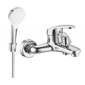 Baterie umywalkowe - Mexen Erica R72 bateria wannowa z zestawem prysznicowym, chrom - miniaturka - grafika 1