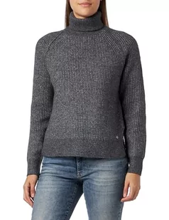 Replay Damski sweter z golfem, krój Regular Fit, M10 Dark Grey Melange, L - Swetry damskie - miniaturka - grafika 1