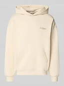 Bluzy męskie - Bluza z kapturem w kroju relaxed fit z czystej bawełny model 'SLES' - miniaturka - grafika 1