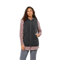 Kamizelki damskie - Damska kamizelka z kapturem Jack Wolfskin HIGH CURL LONG VEST W black - S - miniaturka - grafika 1