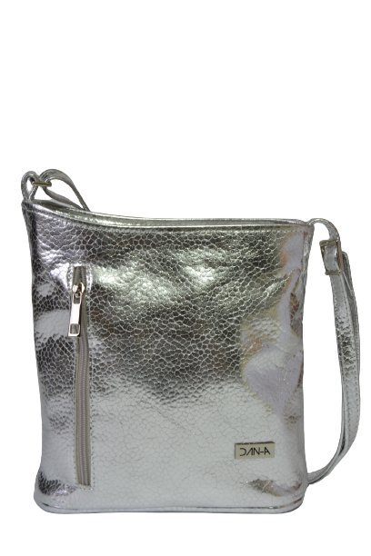 Skórzana srebrna listonoszka