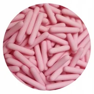 Dodatki do ciast w proszku - POSYPKA CUKROWA Duże Pałeczki MAKARONI różowe 20g - miniaturka - grafika 1