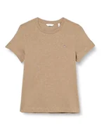 Koszulki i topy damskie - GANT Damska koszulka Reg Shield Ss, Desert Brown, L - miniaturka - grafika 1