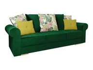 Sofy i kanapy - Kondela Sofa rozkładana ze schowkiem Smoky - zielona/żółta - miniaturka - grafika 1