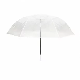 Długi parasol przezroczysty GOLF, biała bordiura kod: UBUL0914 + Sprawdź na SuperWnetrze.pl - Parasole - miniaturka - grafika 1
