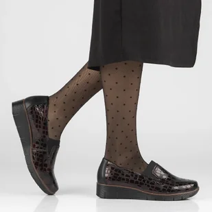 Skórzane półbuty Filippo DP3160/23 BG bordo - Półbuty damskie - miniaturka - grafika 9