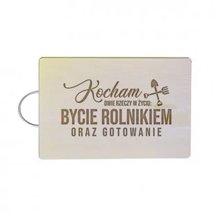 Kocham dwie rzeczy w życiu: bycie rolnikiem oraz gotowanie - drewniana deska z grawerem - Deski do krojenia - miniaturka - grafika 1