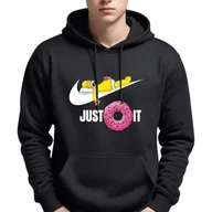Bluzy męskie - Bluza Męska Czarna Z Kapturem Just Do It Simpsons Sportowe Super Wzory - L - miniaturka - grafika 1
