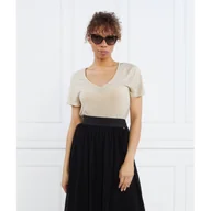 Koszulki i topy damskie - Tommy Hilfiger T-shirt | Regular Fit | z dodatkiem lnu - miniaturka - grafika 1