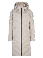 Płaszcze damskie - Ziener Damski płaszcz zimowy TELSE | ciepły, oddychający, wodoszczelny, długość do kolan, srebrno-beżowy, 44 - miniaturka - grafika 1