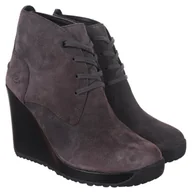 Botki damskie - Buty Lacoste Jariselle SRW damskie sportowe botki skórzane zamszowe na koturnie-40 - miniaturka - grafika 1