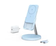 Ładowarki do telefonów - Anker PowerWave Mag-Go 2w1 5000mAh niebieska - miniaturka - grafika 1