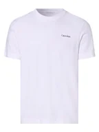 Koszulki męskie - Calvin Klein T-shirt męski Mężczyźni Bawełna biały jednolity, S - miniaturka - grafika 1