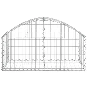 VIDAXL Łukowaty kosz gabionowy, 100x50x40/60 cm, galwanizowane żelazo - Ogrodzenia - miniaturka - grafika 4