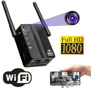 REPEATER Wzmacniacz WiFi z Kamerą WiFi FHD na Żywo (cały świat) Ukrytą w Wzmacniaczu Sygnału + Zapis - Minikamery i aparaty szpiegowskie - miniaturka - grafika 1