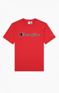 Koszulki sportowe męskie - Męski t-shirt basic CHAMPION CREWNECK T-SHIRT - czerwony - grafika 1