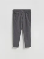 Spodnie męskie - Reserved - Bawełniane spodnie slim fit - czarny - miniaturka - grafika 1