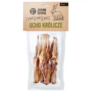 John Dog Suszone Ucho Królicze Dla Psa 10szt. Przysmak - Przysmaki dla psów John Dog Suszone Ucho Królicze Dla Psa 10szt. Przysmak - Przysmaki dla psów - miniaturka - grafika 1