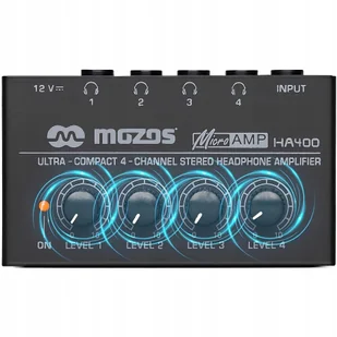 MOZOS HA400 4-KANAŁOWY WZMACNIACZ SŁUCHAWKOWY STEREO - Wzmacniacze słuchawkowe - miniaturka - grafika 1