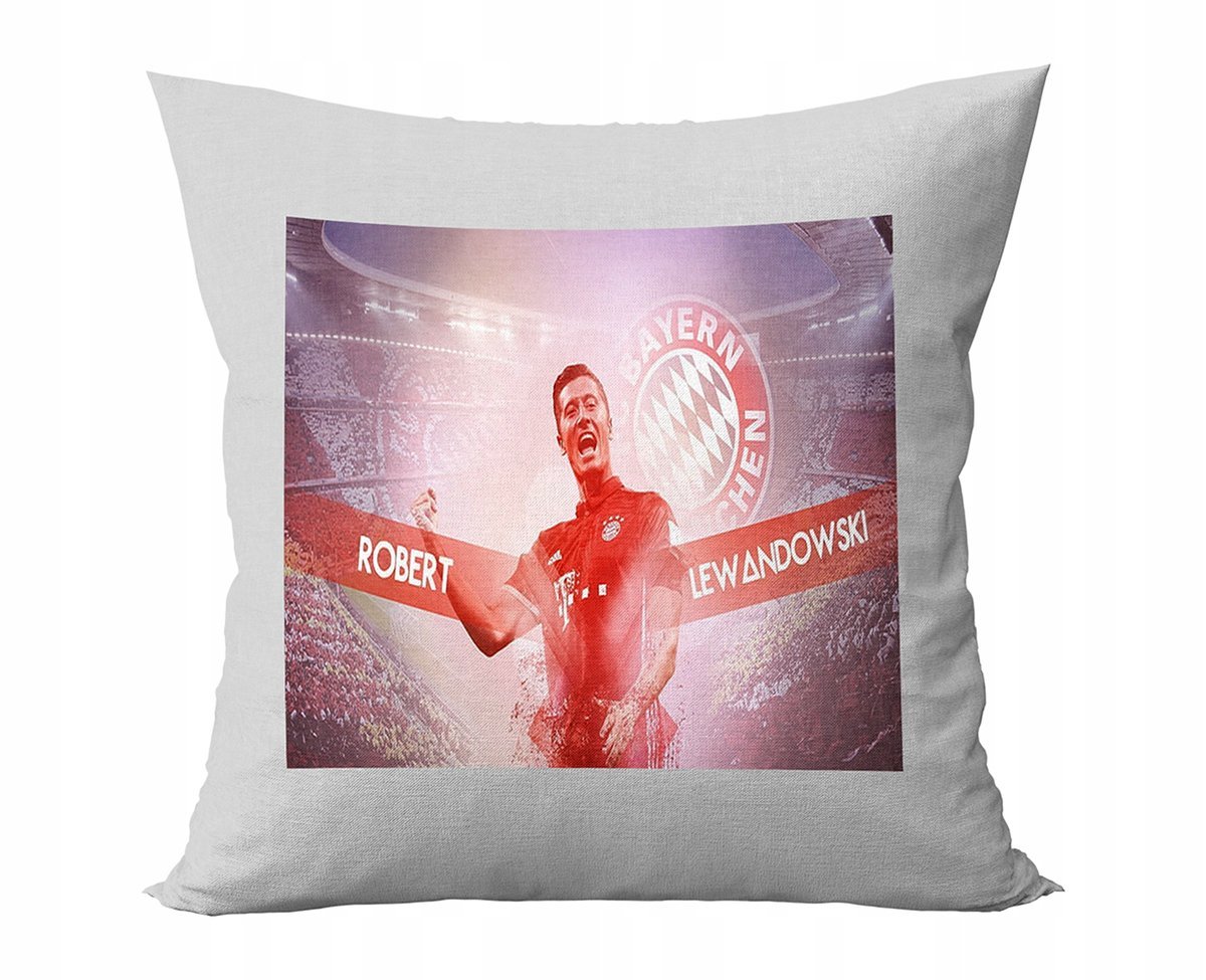 PODUSZKA PERSONALIZOWANA ROBERT LEWANDOWSKI PIŁKA POMYSŁ NA PREZENT GRAFIKI