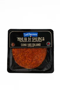 Kiełbasa do pizzy Nduja di Spilinga Piccante Suino 70g - San Vincenzo - Pasztet i przetwory mięsne - miniaturka - grafika 1