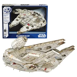 Star Wars Statek Millennium Falcon Sokół Millennium Figurka 4D Build Puzzle 3D Model Przestrzenny Figurka 223 El. - Figurki dla dzieci - miniaturka - grafika 1
