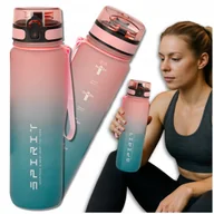 Shakery i bidony sportowe - Butelka motywacyjna 1000 ml BPA FREE bidon z uchwytem TRESSARI na wodę - miniaturka - grafika 1