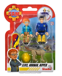 Strażak Sam, 2 figurki  IV, Norman+Elvis+Nipper - Figurki dla dzieci - miniaturka - grafika 1