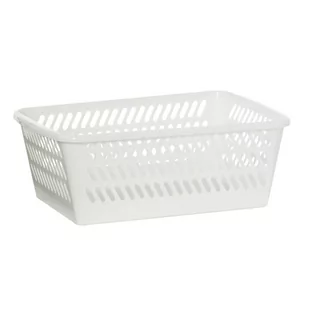 Plast team Koszyk ażurowy K4 midi biały 14,4 cm x 36,5 cm x 25,5 cm - Pudła i pojemniki do przechowywania - miniaturka - grafika 1