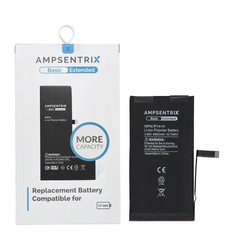 AmpSentrix Basic bateria do iPhone 14 Plus zwiększona pojemność