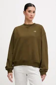 Bluzy damskie - New Balance bluza bawełniana damska kolor zielony gładka WT41500WDL - miniaturka - grafika 1