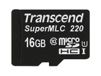TRANSCEND TS16GUSD220I Transcend karta pamięci SuperMLC SDHC 16GB UHS-I 85/65 MB/s - Karty pamięci - miniaturka - grafika 1