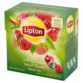 Herbata - Herbata zielona aromatyzowana Lipton Malina i Granat 20x1,4g - miniaturka - grafika 1