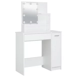 Lumarko Toaletka z oświetleniem LED, biała, 86,5x35x136 cm - Toaletki - miniaturka - grafika 4