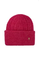 Czapki damskie - Tommy Hilfiger czapka kolor różowy  AW0AW16630 - miniaturka - grafika 1