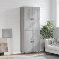 Witryny - vidaXL Witrynka szary dąb sonoma 69,5x34x180cm materiał drewnopochodny - miniaturka - grafika 1