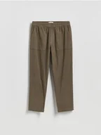 Spodnie męskie - Reserved - Bawełniane spodnie jogger - brązowy - miniaturka - grafika 1