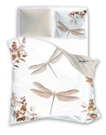 Pościel - Pościel bawełniana, FARO, Natural Boho, 220x200+2x70x80 cm, ważki - miniaturka - grafika 1