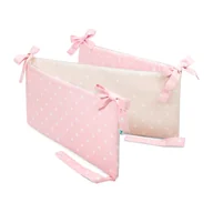 Ochraniacze do łóżeczka - Ochraniacz do łóżeczka lovely dots pink & beige - miniaturka - grafika 1