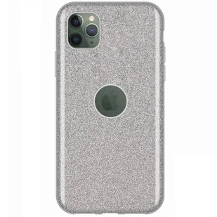 Etui z brokatem do Apple iPhone 11 - srebrne - Typ 2 KP16096 - Etui i futerały do telefonów - miniaturka - grafika 1