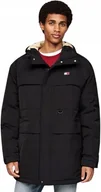 Kurtki męskie - TOMMY JEANS CZARNA KURTKA MĘSKA PARKA Z KAPTUREM XL JXA - miniaturka - grafika 1