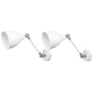 Beliani Kinkiet Zestaw 2 lamp ściennych metalowych biały MISSISSIPPI 233665 - Lampy ścienne - miniaturka - grafika 1