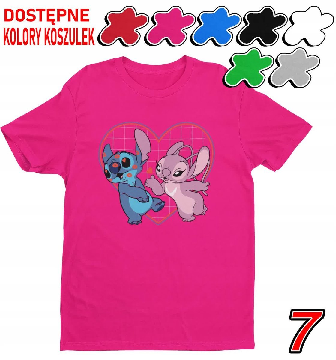 Koszulka Dziecięca Z Nadrukiem Dla Fana Stich Angel Słodziak -M 134-140